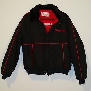 Vintage Snap On faux fur shop jacket XL fits L